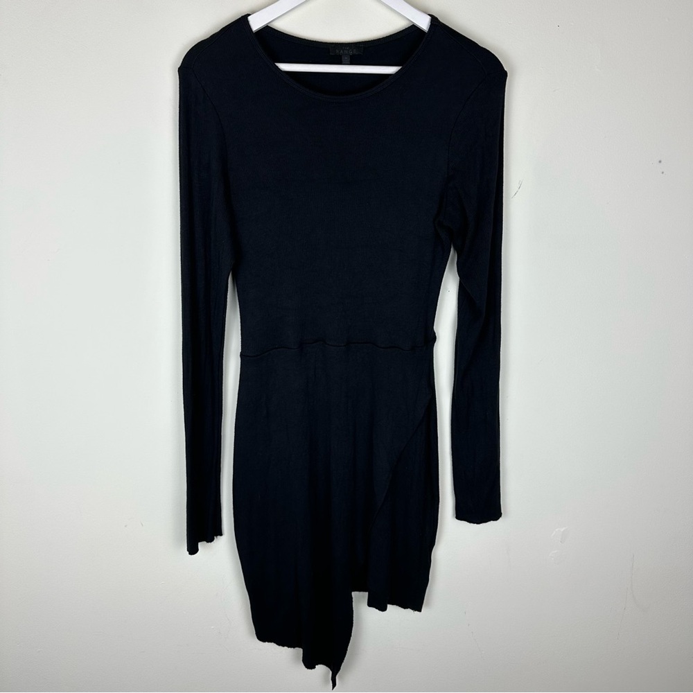 The Range NYC Long Sleeve Mini Black Dress